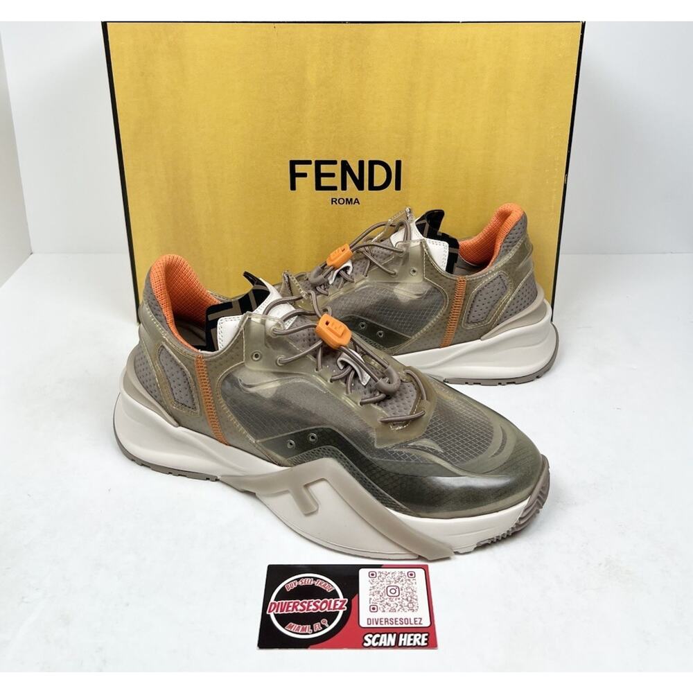 Size 6UK/7US - Fendi Flow Beige Nylon Low Top Sneakers BRAND NEW/RETAIL $930!